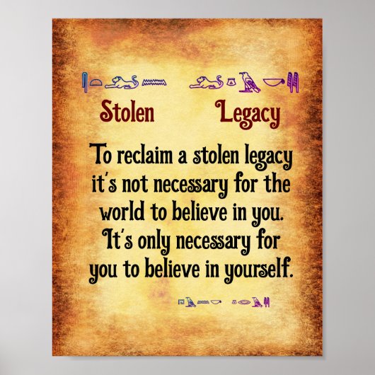 Om een gestolen erfenis terug te winnen poster (Voorkant)