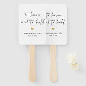 Om een huwelijk te hebben en te houden handwaaier (Voorkant en achterkant)