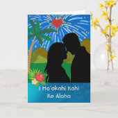 Om een liefhebbende Hawaiiaanse Jubileum te worden Kaart (Gele Bloem)