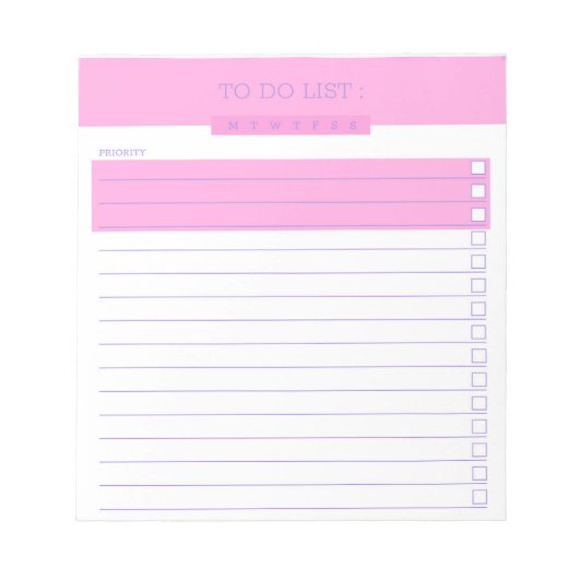 Om een lijst met hot roze te doen notitieblok (Voorkant)