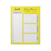 om een lijst te maken met een dagelijkse geel mini notitieblok (Linkerzijde)
