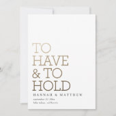 Om een moderne goudtypografische bruiloft te hebbe save the date (Voorkant)