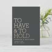 Om een moderne goudtypografische bruiloft te hebbe save the date (Staand voorkant)