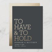 Om een moderne goudtypografische bruiloft te hebbe save the date (Voorkant / Achterkant)