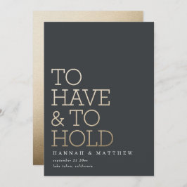 Om een moderne goudtypografische bruiloft te hebbe save the date