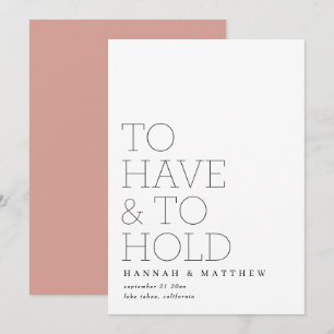 Om een moderne typografische bruiloft te hebben en save the date