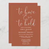 Om een QR-code terracotta bruiloft te hebben en te Kaart (Voorkant / Achterkant)