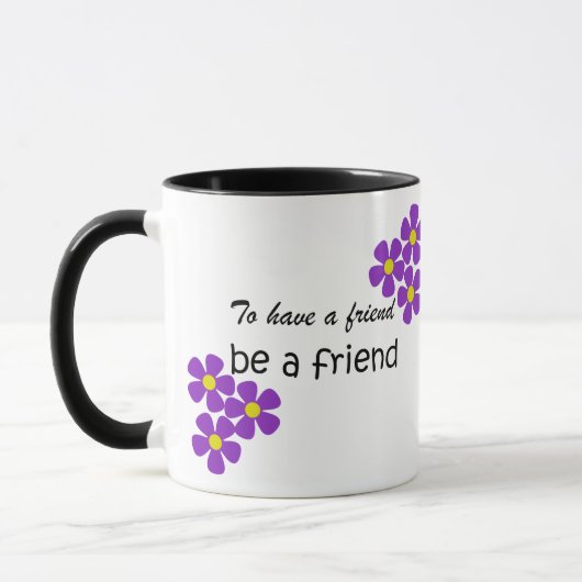 "Om een vriend te zijn" — vriendschapsofferte Mok (Links)