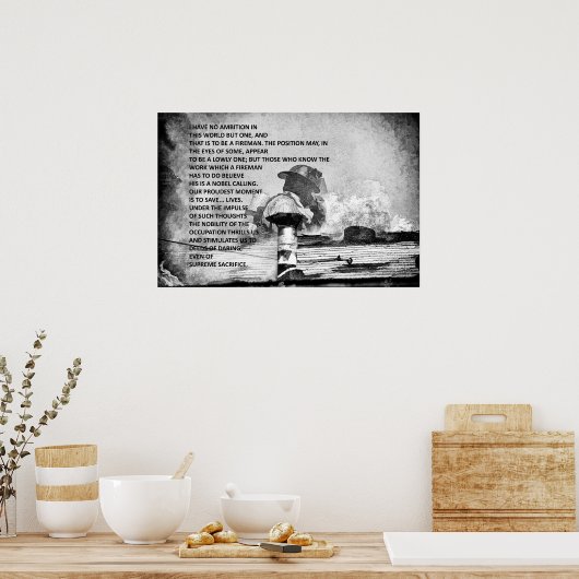 Om een vuurman te zijn poster (Keuken)