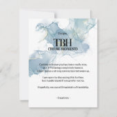 Om eerlijk te zijn (TBH) Blue Breakup Kaart (Voorkant)