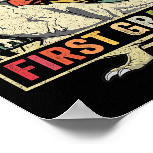 Om eerste klas 1e dag van school dinosaurus bo te  poster (Hoek)