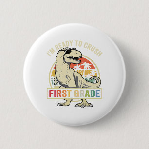 Om eerste klas 1e dag van school dinosaurus bo te ronde button 5,7 cm