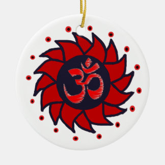 Om en Red Pinwheels - Yoga Ornament