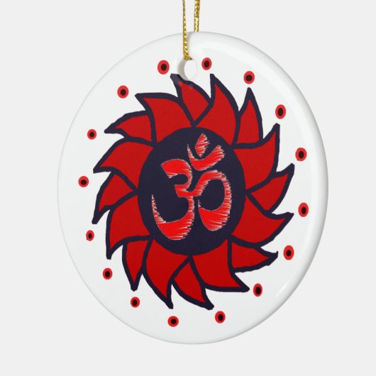 Om en Red Pinwheels - Yoga Ornament (Links)