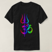 Om en trishul hindu psychedelic design t-shirt (Design voorkant)