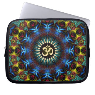 OM Floral Fractal Mandala Notitieboek Laptop Sleeve