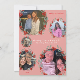 'Om For The Holidays' Family Yoga Holiday Card Feestdagenkaart