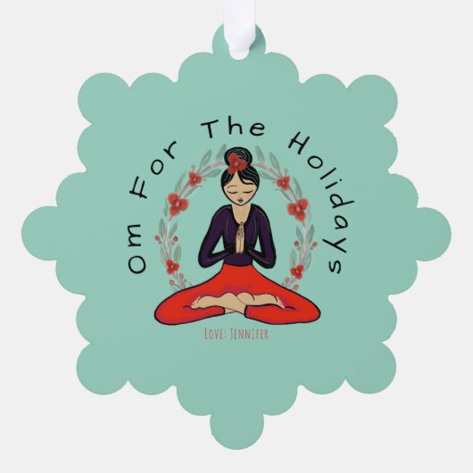 Om For The Holidays Ornament Card Kaart (Achterkant)