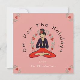 'Om For The Holidays' Yoga and Wreath Card Feestdagenkaart