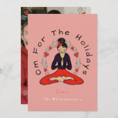 'Om For The Holidays' Yoga en Krans Kerstkaart (Voorkant / Achterkant)