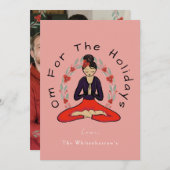 'Om For The Holidays' Yoga en Krans Kerstkaart (Voorkant / Achterkant)
