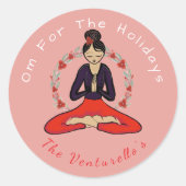 Om For The Holidays Yoga Sticker (Voorkant)