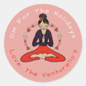 Om For The Holidays Yoga Sticker (Voorkant)