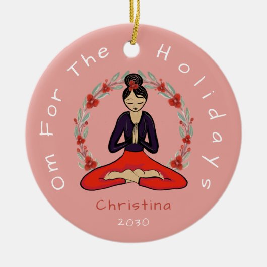 'Om For The Holidays' Yogi Ornament (Voorkant)