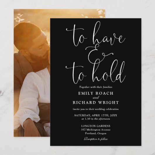 Om foto zwart-wit bruiloft te hebben en te houden kaart (Voorkant / Achterkant)