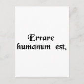 Om fout te gaan is menselijk. briefkaart (Voorkant)