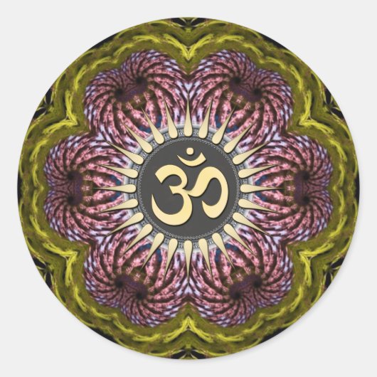 Om Fractal Flower Spiritueel Art Sticker (Voorkant)