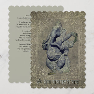 Om Gan Ganpataye Mantra aan Heer Ganesha Feestdagenkaart