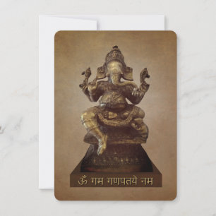 Om Gan Ganpataye Mantra aan Heer Ganesha Kaart