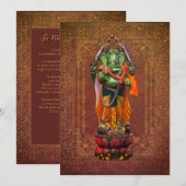 Om Gan Ganpataye Mantra aan Lord Ganesha Kaart (Voorkant / Achterkant)