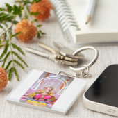 ✨ Om Ganesh – Goddelijk Symbool van Wijsheid & Wel Sleutelhanger (Voorkant Rechts)