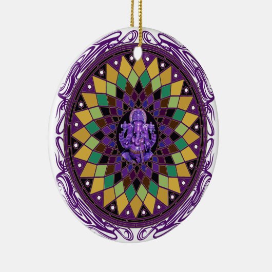 Om Ganesh Mandala Keramisch Ornament (Rechts)