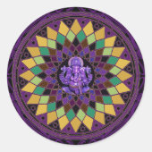 Om Ganesh Mandala Ronde Sticker (Voorkant)