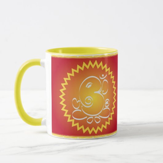 Om Ganesha met gele ster Mok (Links)