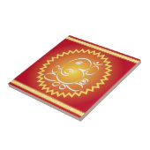 Om Ganesha met gele ster Tegeltje (Zijkant)