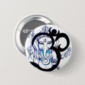 OM - Ganesha Ronde Button 5,7 Cm (Voorkant /achterkant)