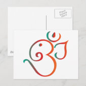OM-ganpati-groen-oranje Briefkaart (Voorkant / Achterkant)