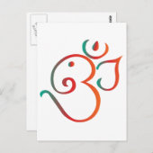 Om-ganpati-groen-oranje Briefkaart (Voorkant / Achterkant)