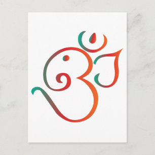 Om-ganpati-groen-oranje Briefkaart