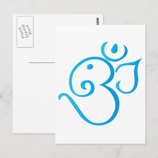 Om-ganpati-turqoise Briefkaart (Voorkant / Achterkant)