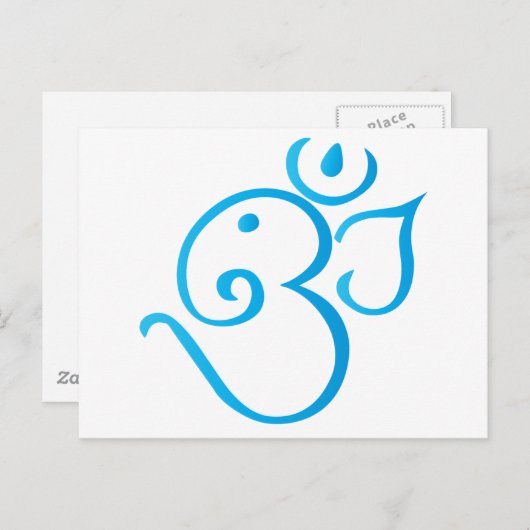 Om-ganpati-turqoise Briefkaart (Voorkant / Achterkant)