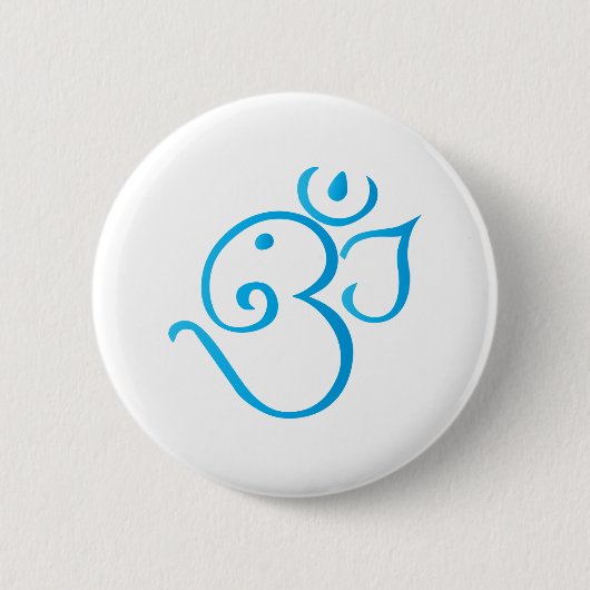 Om-ganpati-turqoise Ronde Button 5,7 Cm (Voorkant)
