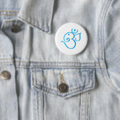 Om-ganpati-turqoise Ronde Button 5,7 Cm (In situ)