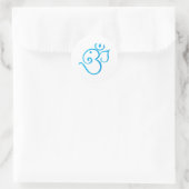 Om-ganpati-turqoise Ronde Sticker (Tas)
