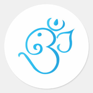 Om-ganpati-turqoise Ronde Sticker