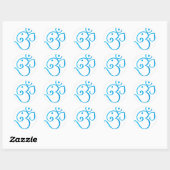 Om-ganpati-turqoise Ronde Sticker (Vel)
